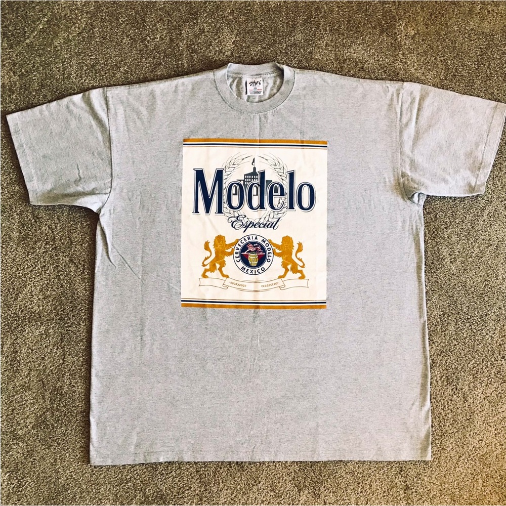 MODELO Especial Mexican Beer Streetwear Shaka Wear Mens Grey T-Shirt Size 5XL